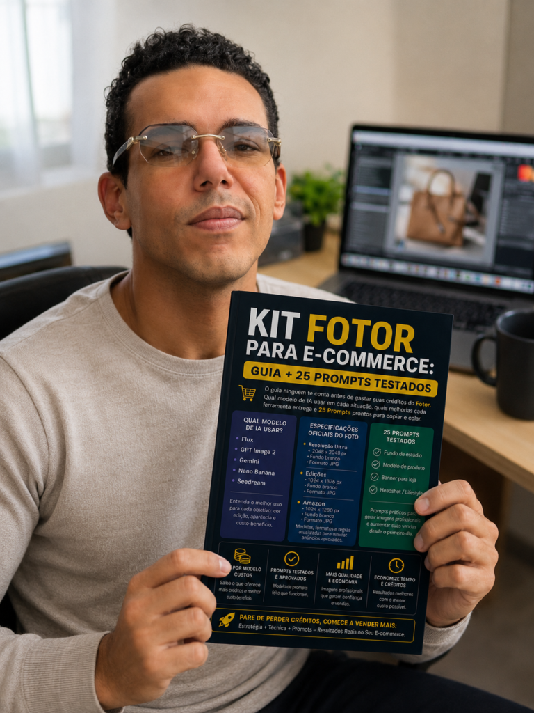 Kit Fotor para e-commerce - guia com 25 prompts testados para Mercado Livre, Shopee e Amazon