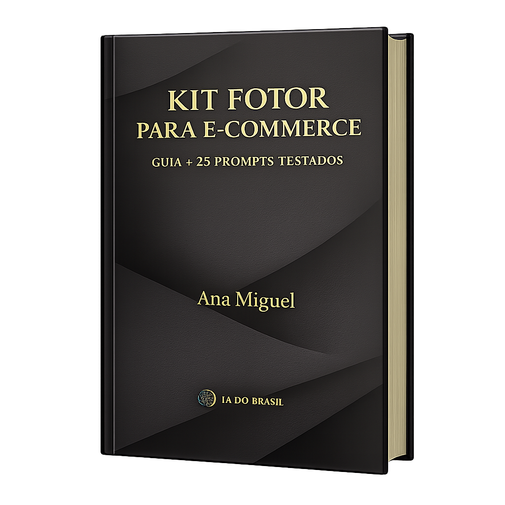 Capa do Kit Fotor para E-commerce, guia com 25 prompts testados para Mercado Livre, Shopee e Amazon, de Ana Miguel