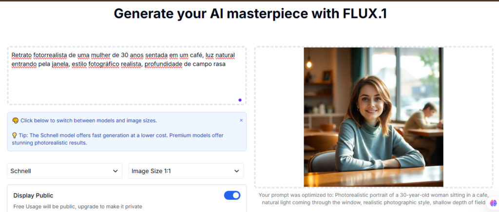 Imagem gerada pelo FLUX.1 a partir do mesmo prompt de retrato usado nos outros testes deste guia