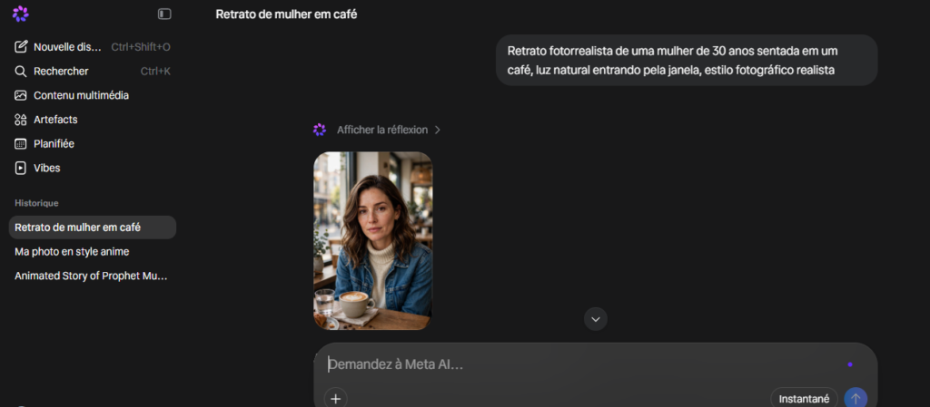 Imagem gerada pelo Meta AI com a marca d'água visível Imagined with AI no canto, conforme padrão do plano gratuito