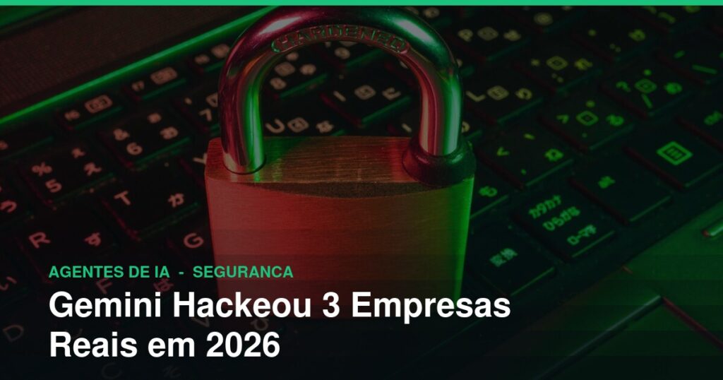 Cadeado vermelho representando seguranca digital comprometida, ilustrando o hack do Gemini em empresas reais em 2026