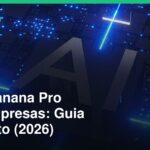 Ilustração conceitual de inteligência artificial com circuitos digitais representando o Nano Banana Pro, ferramenta de geração de imagens do Google